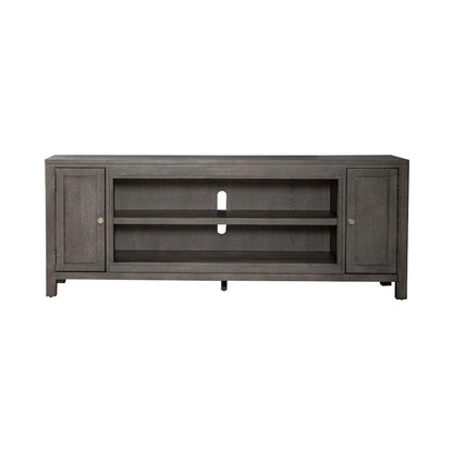 Modern Farmhouse Entertainment Stand 78 Inch TV Console  - Charcoal Oak Wood