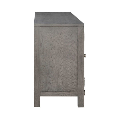 Modern Farmhouse Entertainment Stand 78 Inch TV Console  - Charcoal Oak Wood