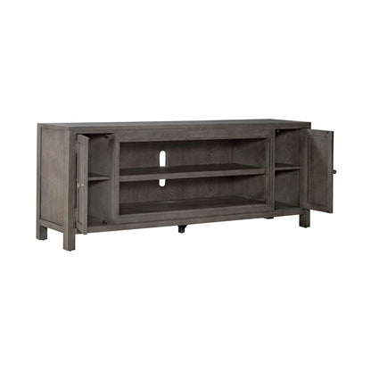 Modern Farmhouse Entertainment Stand 78 Inch TV Console  - Charcoal Oak Wood