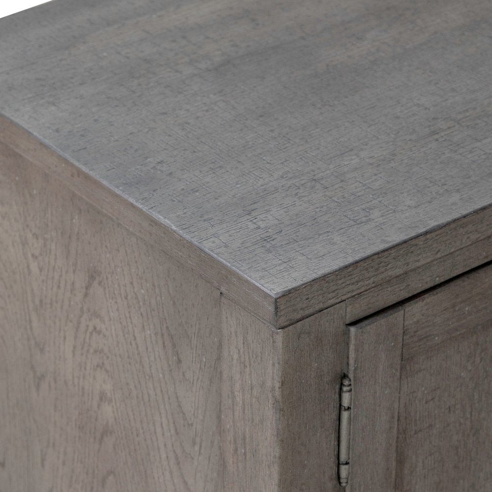 Modern Farmhouse Entertainment Stand 78 Inch TV Console  - Charcoal Oak Wood