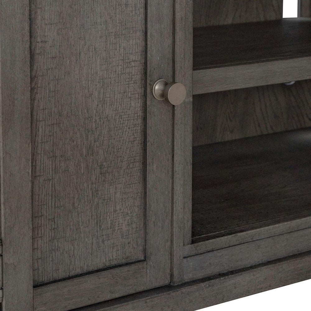 Modern Farmhouse Entertainment Stand 78 Inch TV Console  - Charcoal Oak Wood