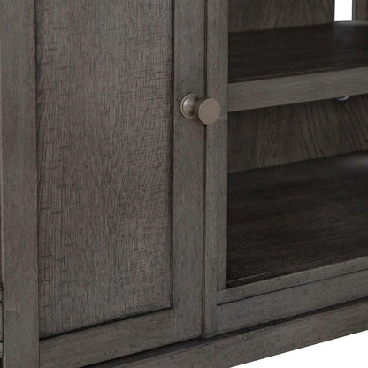 Modern Farmhouse Entertainment Stand 78 Inch TV Console  - Charcoal Oak Wood