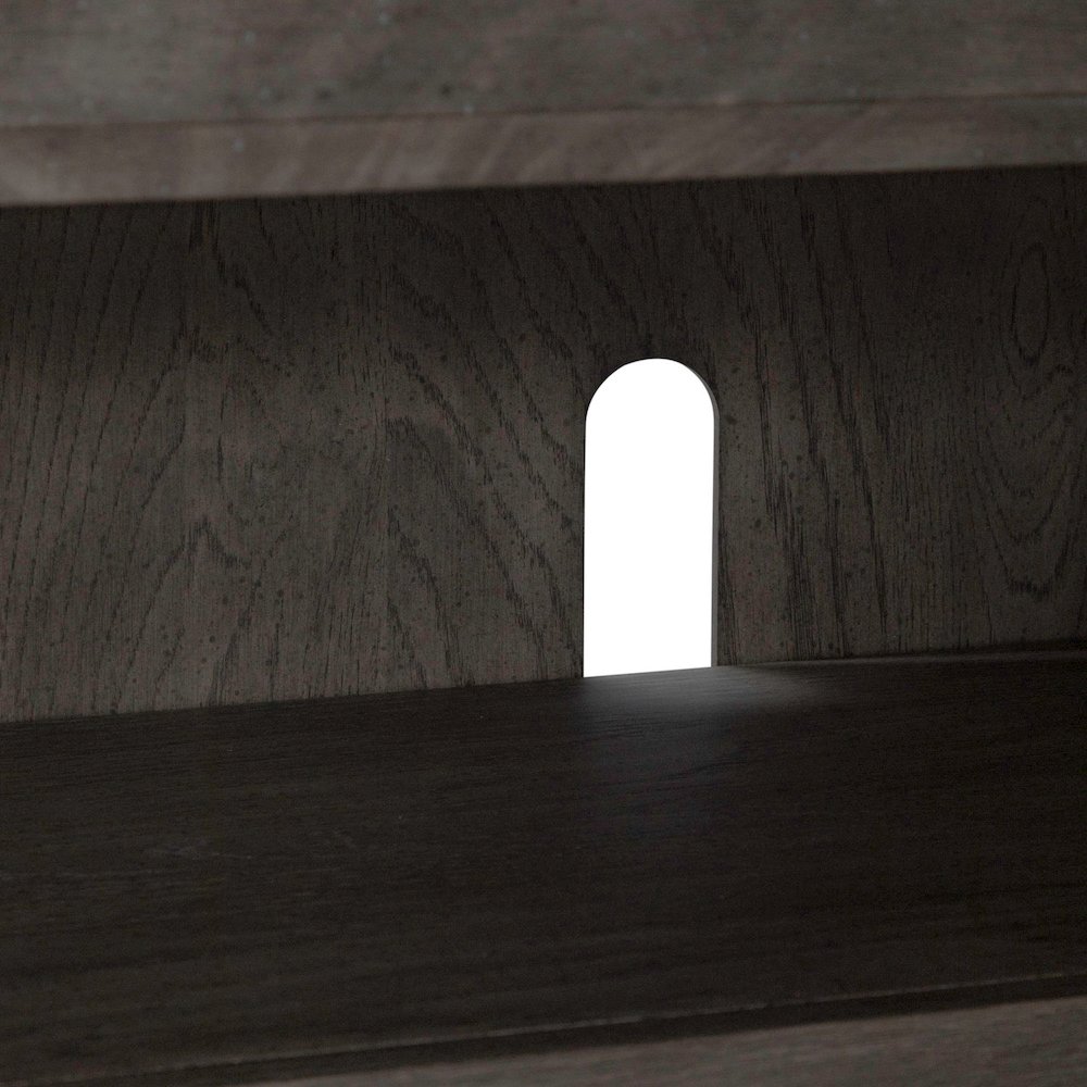 Modern Farmhouse Entertainment Stand 78 Inch TV Console  - Charcoal Oak Wood
