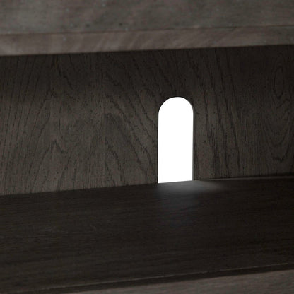Modern Farmhouse Entertainment Stand 78 Inch TV Console  - Charcoal Oak Wood