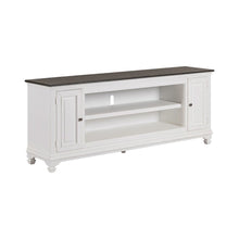 Allyson Park 80 Inch TV Console  - Wirebrushed White with Charcoal Tops