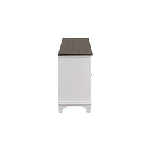 Allyson Park 80 Inch TV Console  - Wirebrushed White with Charcoal Tops