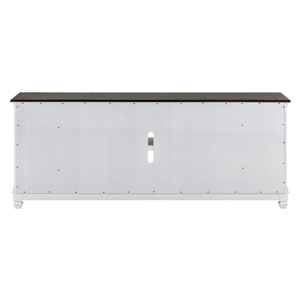 Allyson Park 80 Inch TV Console  - Wirebrushed White with Charcoal Tops