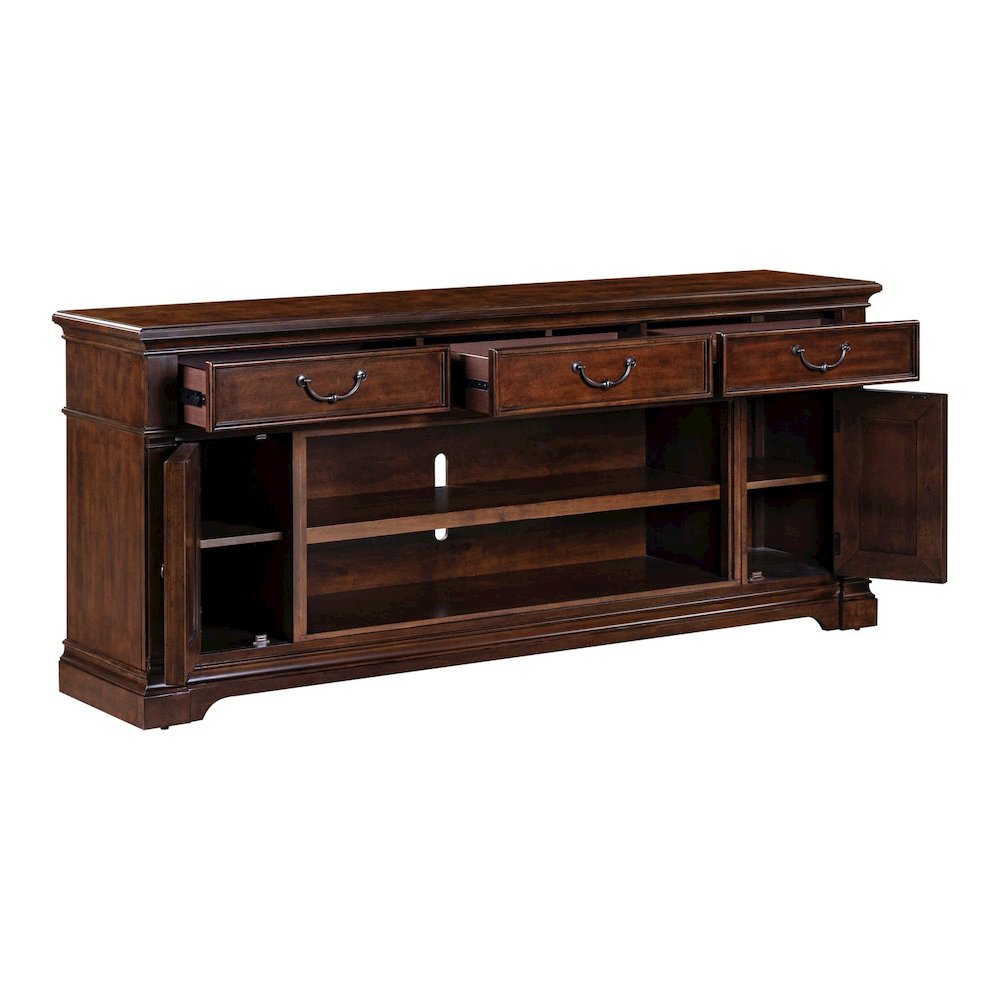 Arden Road 84 Inch TV Console for Living Room  - Satin Cherry