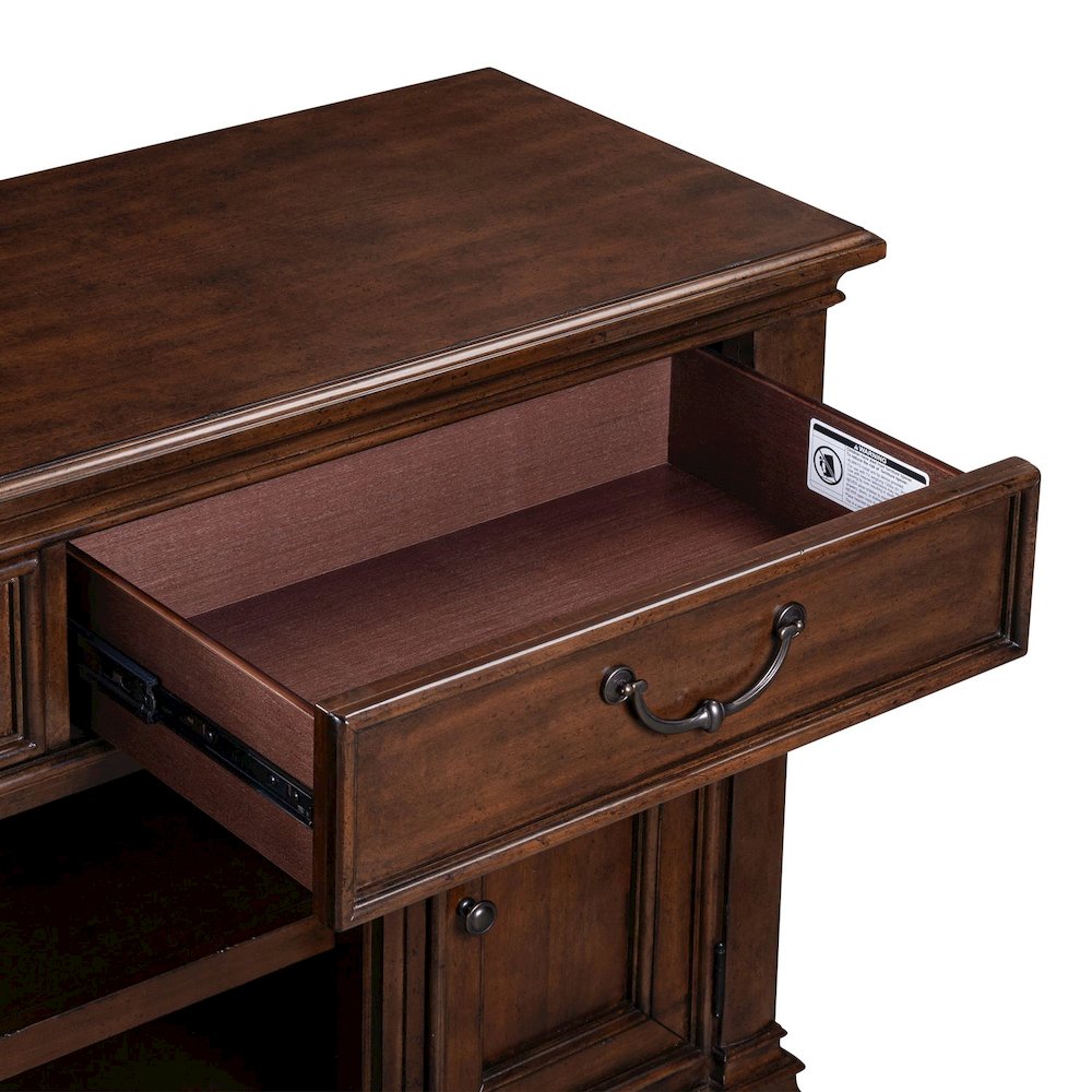 Arden Road 84 Inch TV Console for Living Room  - Satin Cherry