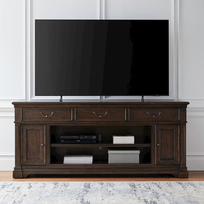 Arden Road 84 Inch TV Console for Living Room  - Satin Cherry