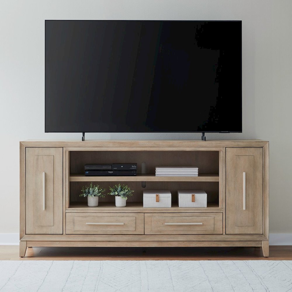Brentwood 80 Inch TV Console for Living Room  - Sandstone Oak