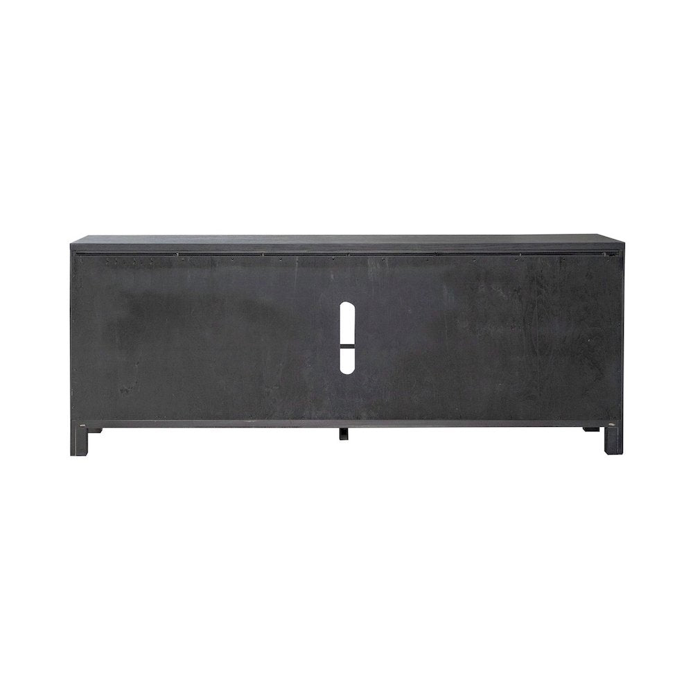 Heated LED Fireplace TV Consoles 78 Inch - Dusty Charcoal with Heavy Distressing