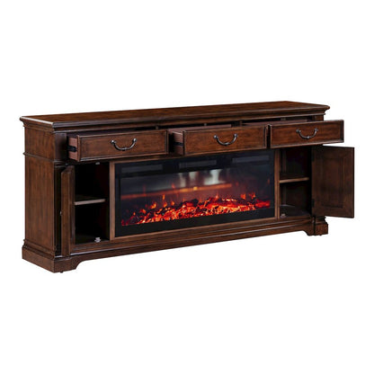 Arden Road Heated LED Fireplace TV Consoles 84 Inch - Satin Cherry