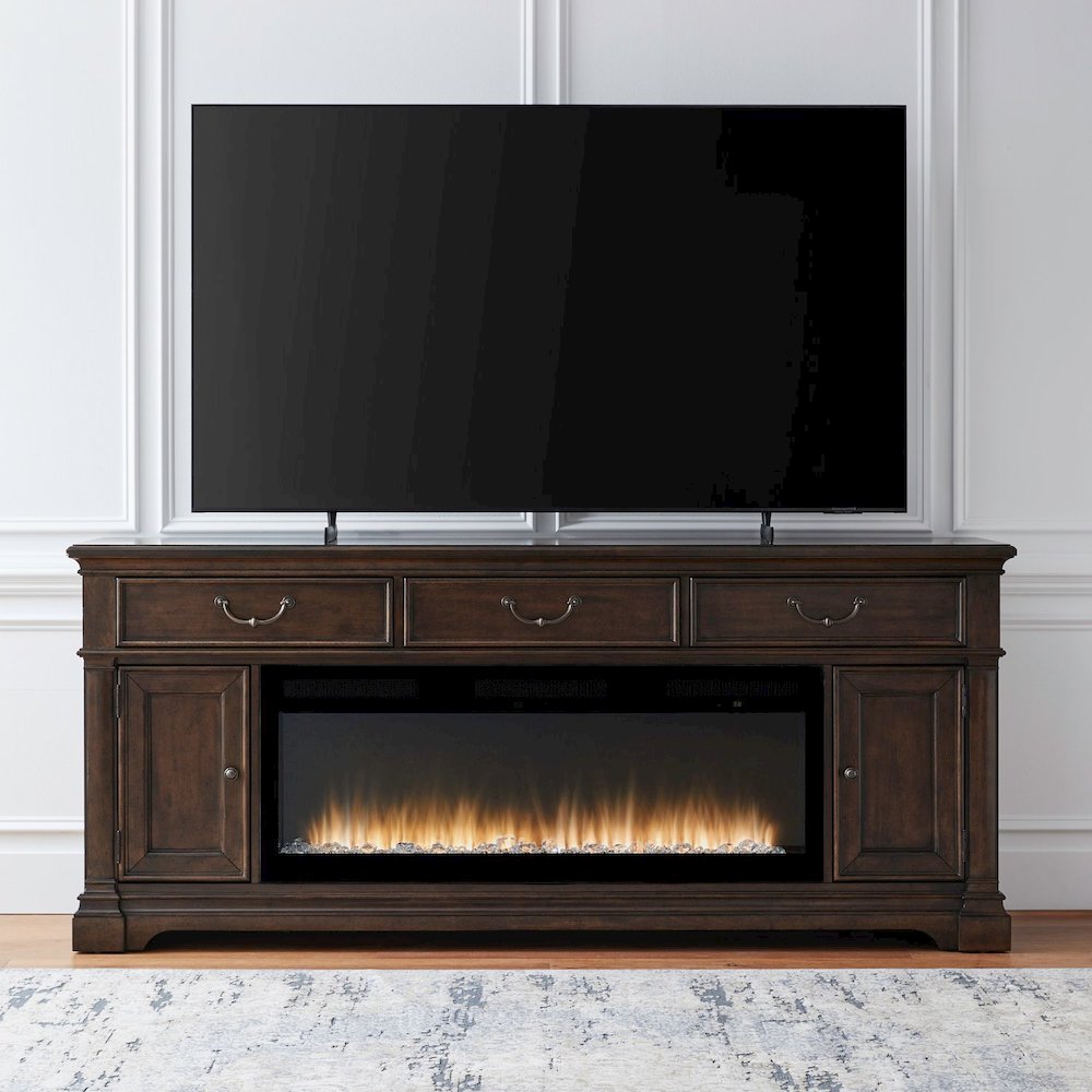 Arden Road Heated LED Fireplace TV Consoles 84 Inch - Satin Cherry