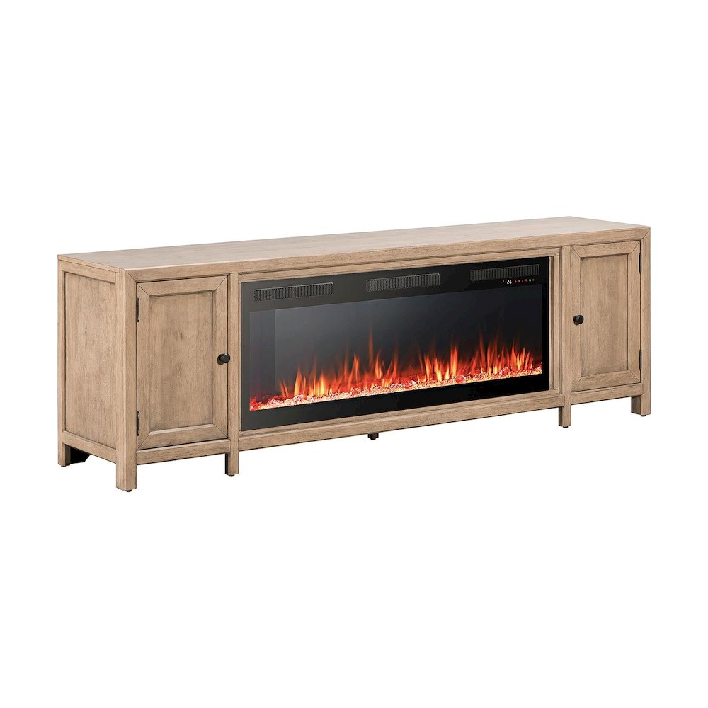 Proximity Place 82 Inch Fireplace TV Console, Multi-Color Flames - Barley Buff