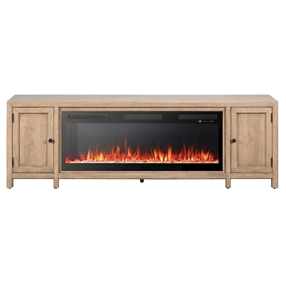 Proximity Place 82 Inch Fireplace TV Console, Multi-Color Flames - Barley Buff