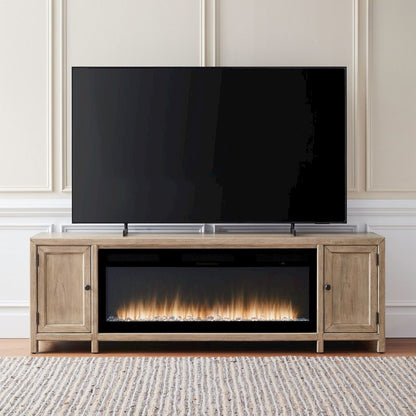 Proximity Place 82 Inch Fireplace TV Console, Multi-Color Flames - Barley Buff