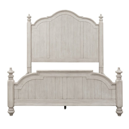 King Poster Bed, Dresser & Mirror in Pine Solids with Hickory and Pine Veneers