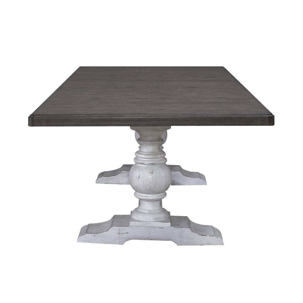 River Place Trestle Table Set in Pine Solids & Veneers