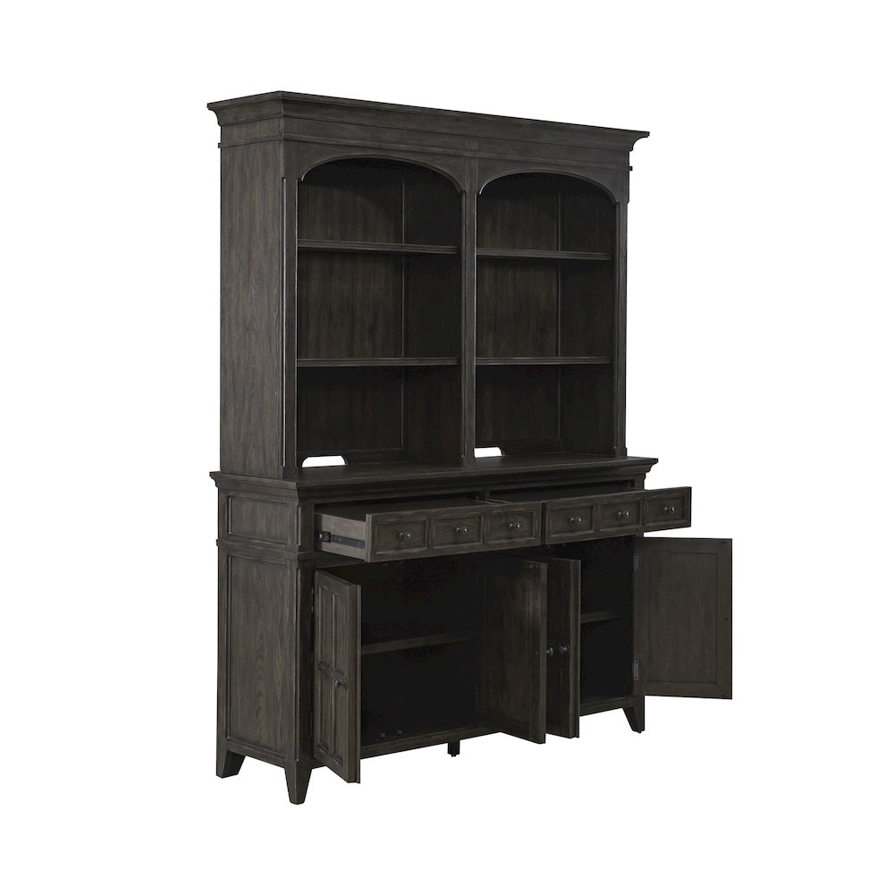 Hutch & Buffet in Rubberwood Solids & Split Heart White Oak Veneers