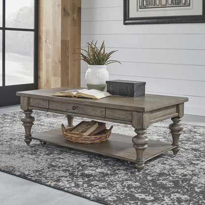 Americana Farmhouse Rectangular Cocktail Table in Dusty Taupe