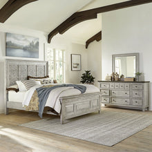 King Opt California Panel Bed, Dresser & Mirror