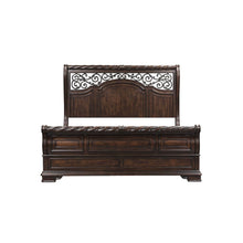 Arbor Place King California Sleigh Bed in Poplar Solids & Birch Veneers & Metal
