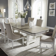 7 Piece Trestle Table Set in Rubberwood Solids w/ White Oak & Birch Veneers