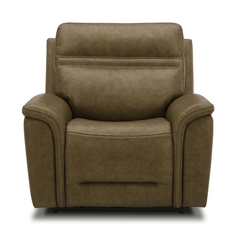 Cooper Swivel Glide Power Recliner, Power Headrest, Lumbar in Camel Leather