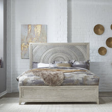 King Panel Bed in Rubberwood Solids w/ Split Heart Oak Veneers