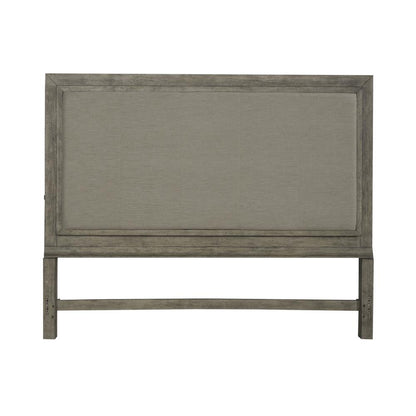 Canyon Road Queen Upholstered Panel Headboard w/ Lights in Burnished Beige
