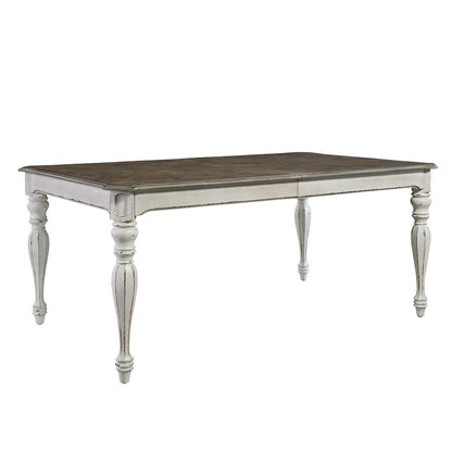 5 Piece Rectangular Table Set in Rubberwood Solids w/ White Oak & Birch Veneers