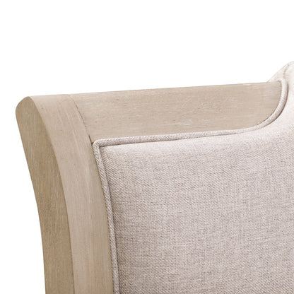 Belmar Queen Upholstered Bed in Rubberwood Solids w/ Split Heart Oak Veneers