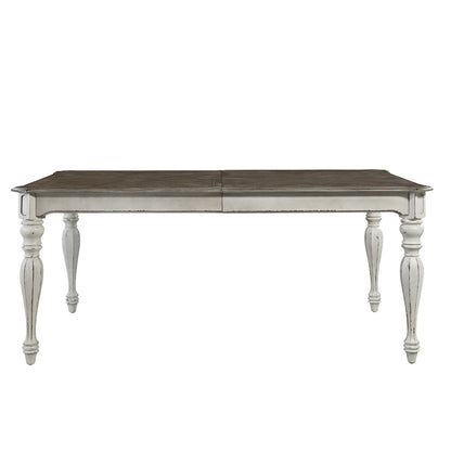 5 Piece Rectangular Table Set in Rubberwood Solids w/ White Oak & Birch Veneers