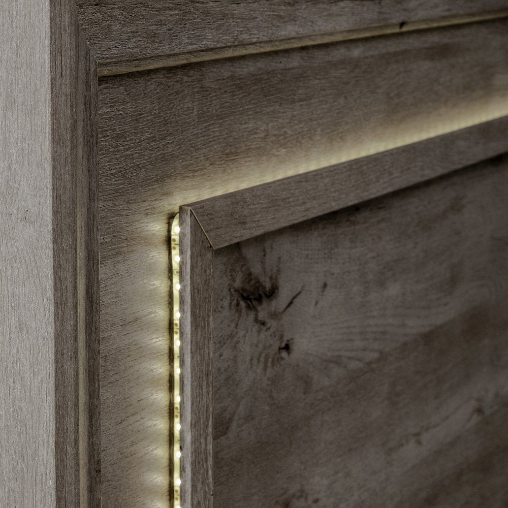 Twin Panel Bed in Rubberwood Solids & Paper Laminate