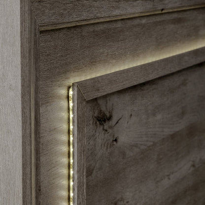 Twin Panel Bed in Rubberwood Solids & Paper Laminate