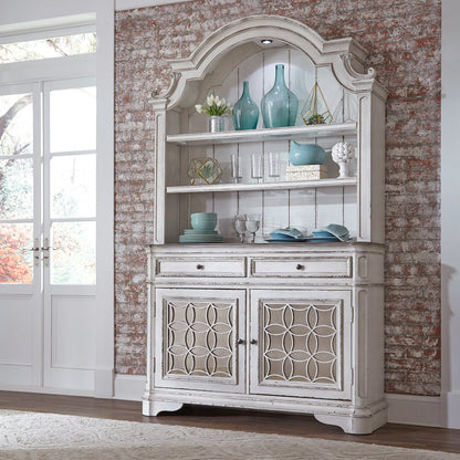 Hutch & Buffet in Rubberwood Solids w/ White Oak & Birch Veneers