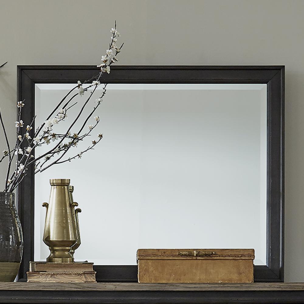 Landscape Mirror - Black Traditional Multi in Dusty Taupe