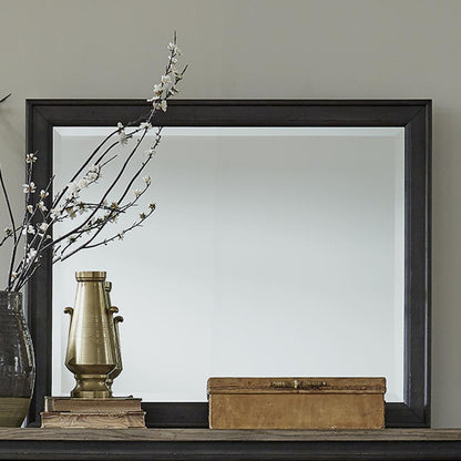 Landscape Mirror - Black Traditional Multi in Dusty Taupe