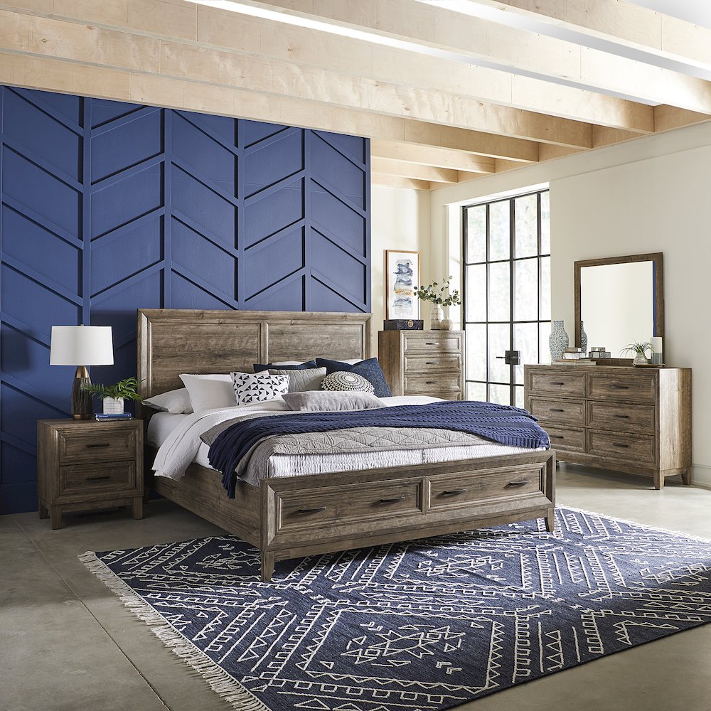 Ridgecrest Queen Storage Bed, Dresser & Mirror, Chest, Night Stand