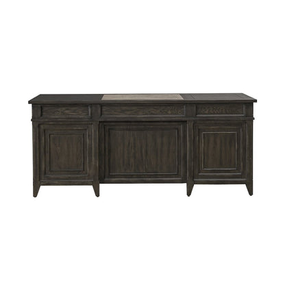 Executive Desk in Rubberwood Solids w/ Split Heart White Oak Veneers