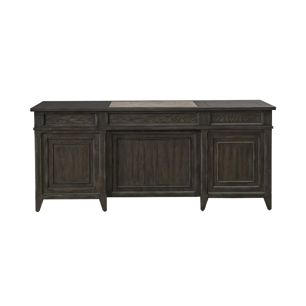 Executive Desk in Rubberwood Solids w/ Split Heart White Oak Veneers