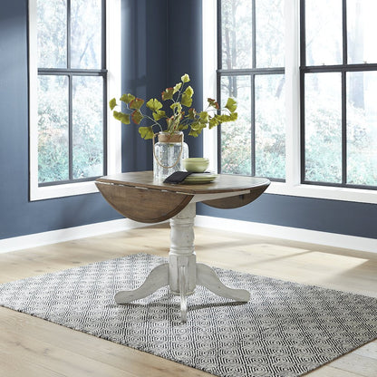 Carolina Crossing Drop Leaf Table Set - White w/ Antique Honey Tops