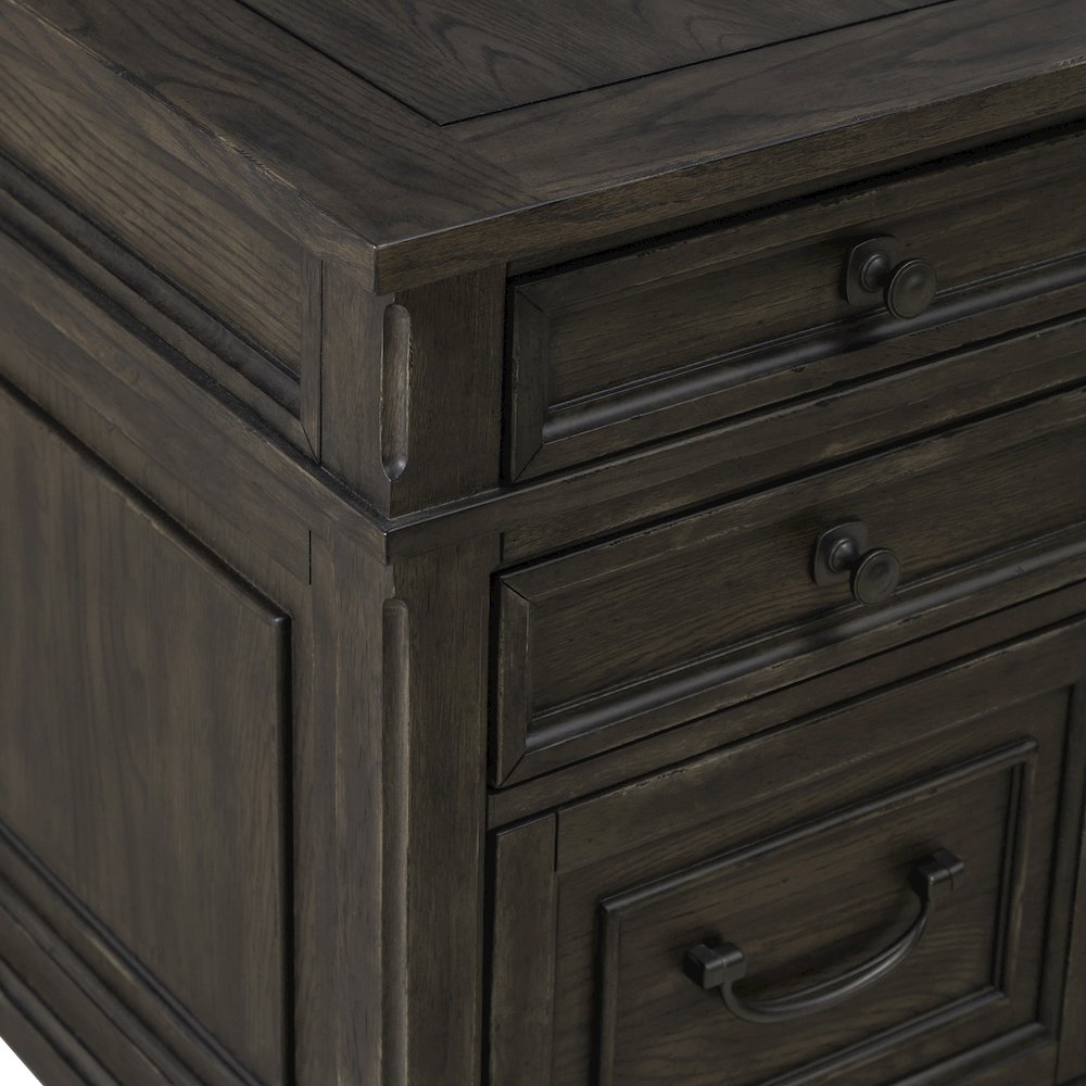 Executive Desk in Rubberwood Solids w/ Split Heart White Oak Veneers