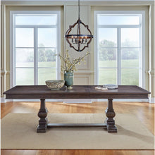 Trestle Table Set in Rubberwood Solids & Split Heart White Oak Veneers