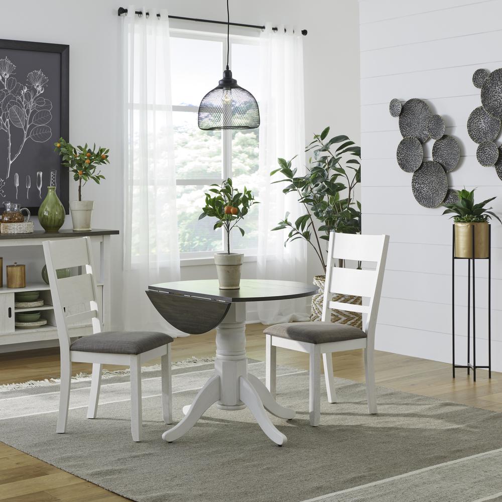 Brook Bay Opt 3 Piece Drop Leaf Table Set in White