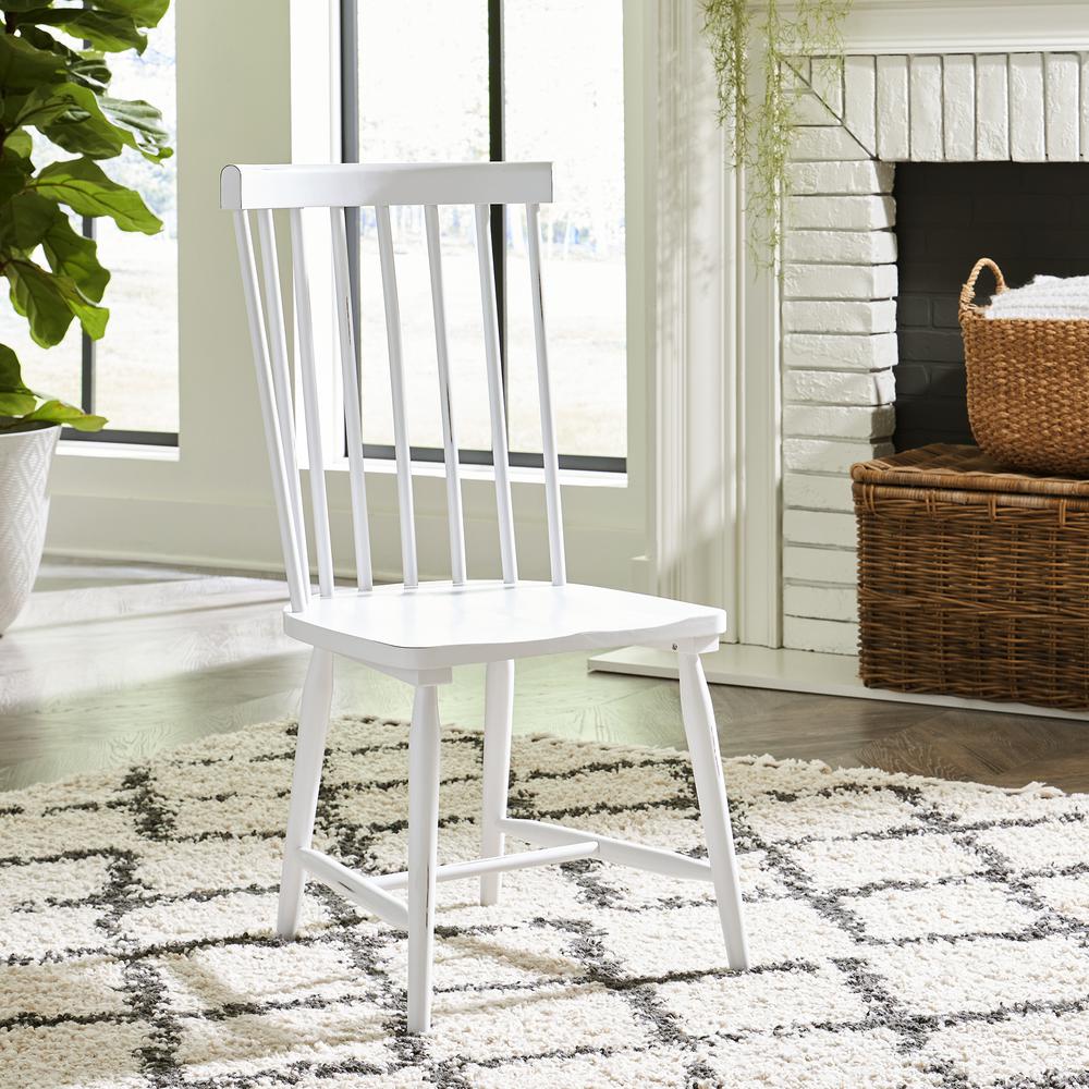 Spindle Back Side Chair - White (RTA)