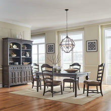 Paradise Valley 5 Piece Rectangular Table Set in Saddle Brown color