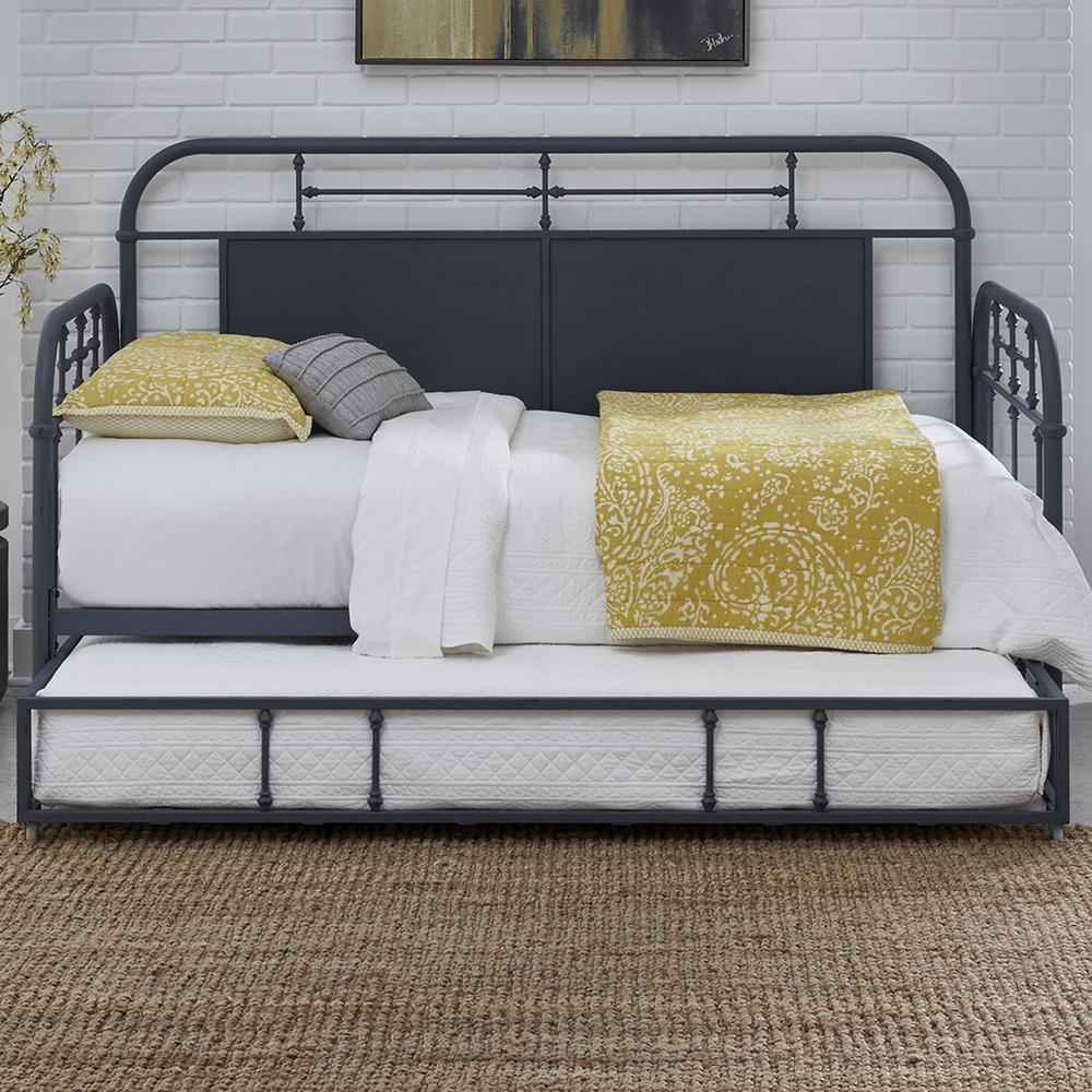 Vintage Series Twin Metal Trundle - Navy in Distressed Metal