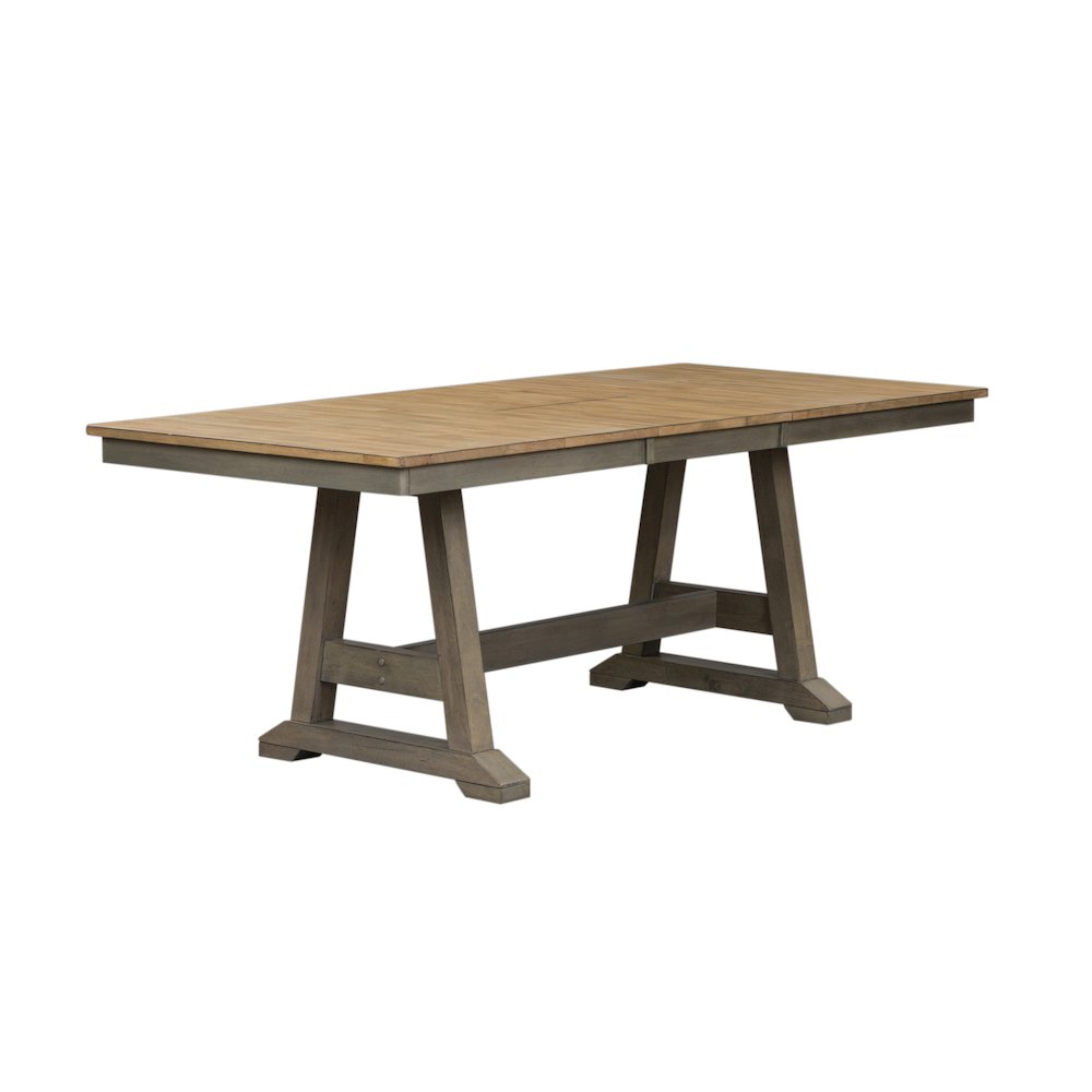 Lindsey Farm Trestle Table in Rubberwood Solids & Veneers w/ MDF